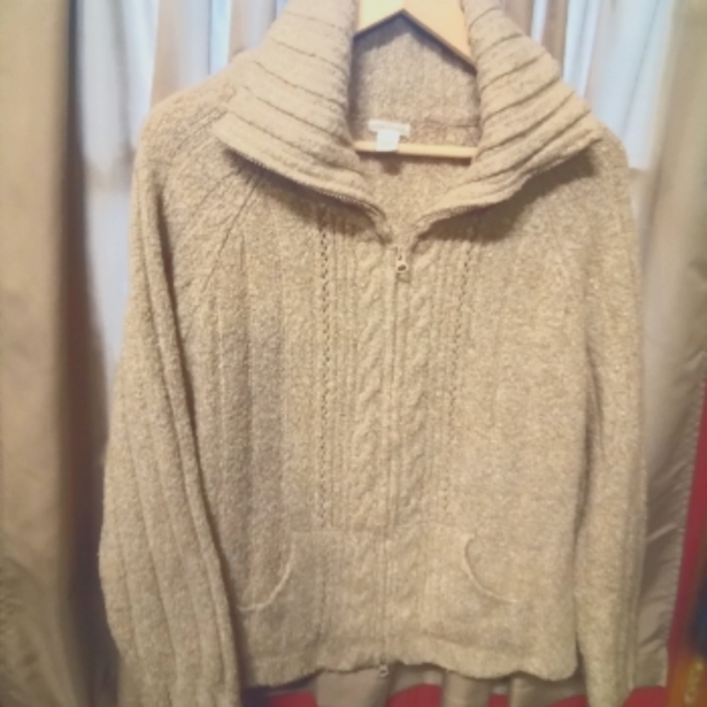Maurice's high neck sweater with zip up front.